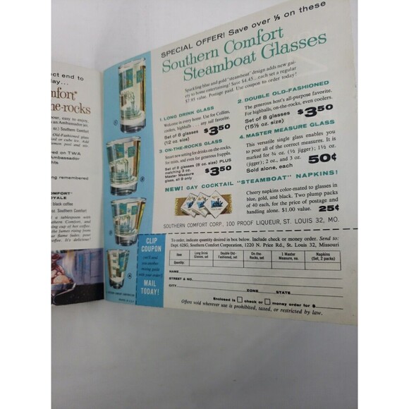 Southern Comfort Make 44 Favorite Party Drinks Booklet Magazine Insert 1960s VTG - Picture 9 of 9